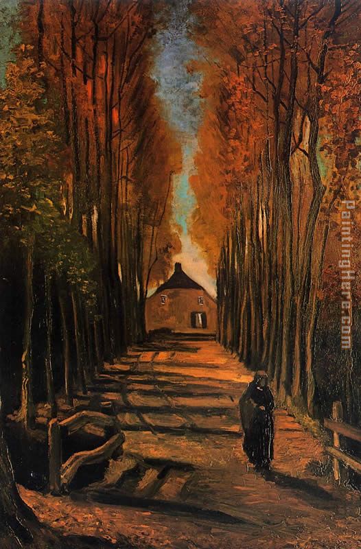 Avenue of Poplars in Autumn painting - Vincent van Gogh Avenue of Poplars in Autumn art painting